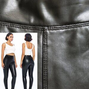 Ci Sono Curve Hugging Stretch Faux Leather Leggings High Rise Style PUP12 Goth S